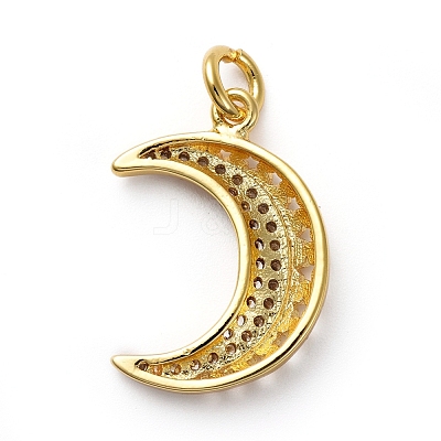 Brass Micro Pave Clear Cubic Zirconia Pendants KK-I658-32A-G-1