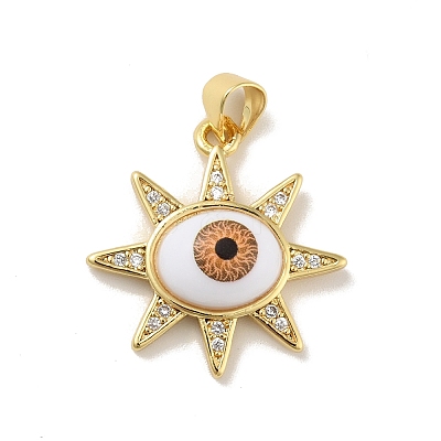 Brass Micro Pave Cubic Zirconia Pendants KK-B059-46G-D-1