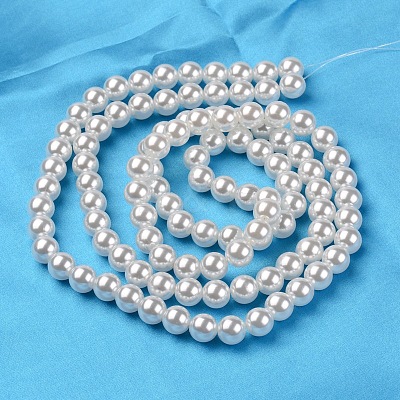 ABS Plastic Imitation Pearl Round Beads X-MACR-S789-8mm-01-1
