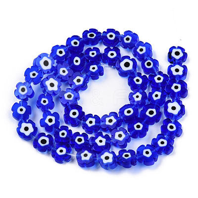 Handmade Evil Eye Lampwork Beads Strands LAMP-N029-018-02-1