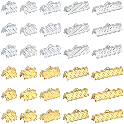 200Pcs 10 Styles Alloy Ribbon Ends FIND-SC0021-78-1