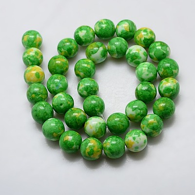 Synthetic Ocean White Jade Beads Strands G-L019-8mm-03-1