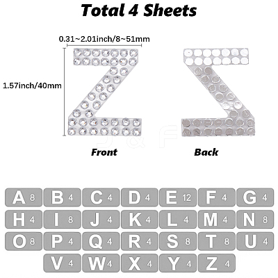4 Sheets Rhinestone Stickers DIY-SP0003-92A-1
