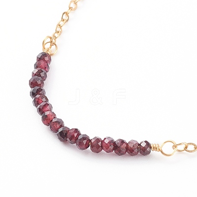 January Birthstone Natural Garnet Beaded Bracelets X-BJEW-JB06092-01-1