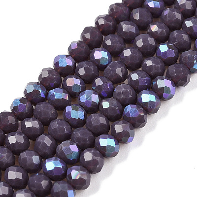Electroplate Opaque Solid Color Glass Beads Strands EGLA-A044-P3mm-L11-1