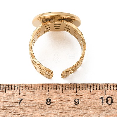 Woven Bezel 304 Stainless Steel Cuff Ring Components SA-CBAD8FA-01G-05-1