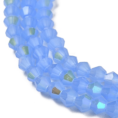 Imitation Jade Electroplate Glass Beads Strands GLAA-F029-J4mm-D04-1