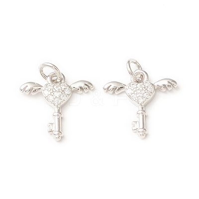 Brass Micro Pave Cubic Zirconia Charms KK-C018-02P-1