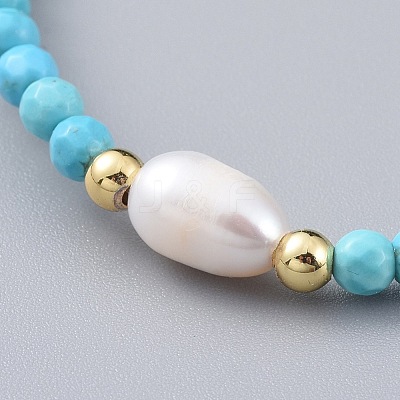 Synthetic Turquoise(Dyed) Beads Stretch Bracelets BJEW-JB04676-04-1