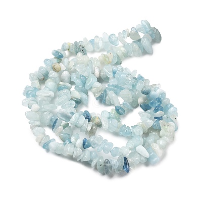 Natural Aquamarine Chip Beads Strands G-L154-19-1