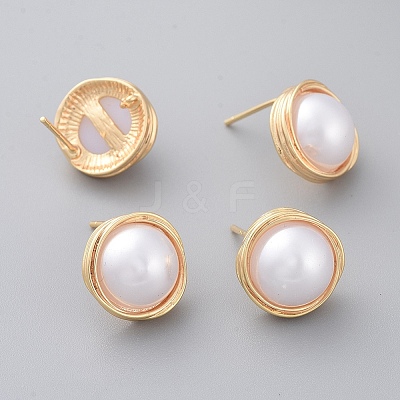 Brass Stud Earring Findings X-KK-S350-429-1