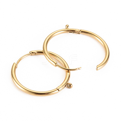 316 Surgical Stainless Steel Huggie Hoop Earring Findings STAS-S116-257A-G-1
