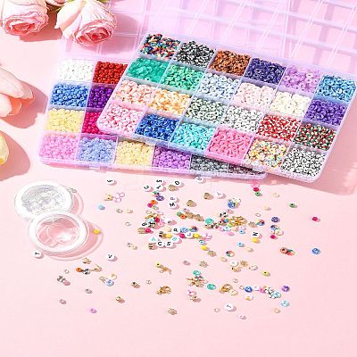 DIY Glass Seed & Plastic & Polymer Clay Beads Bracelets Making Kits DIY-FS0007-07-1