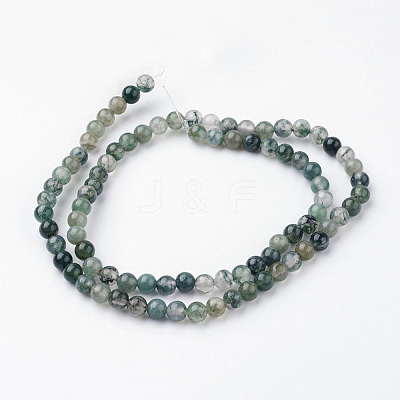 Natural Moss Agate Bead Strands G-G735-62-4mm-1