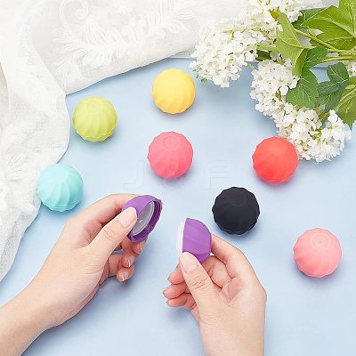 8 Sets 8 Colors Plastic Empty Lip Balm Sphere Containers MRMJ-CA0001-02-1