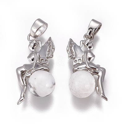 Natural Howlite Pendants G-L512-E07-1