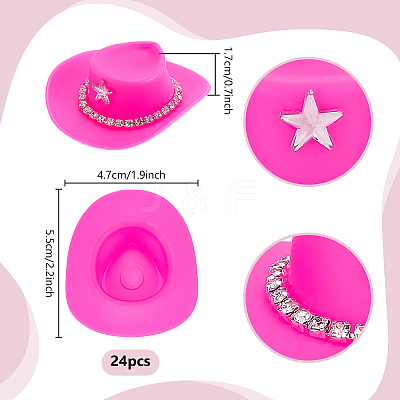 24Pcs Plastic & Iron & Acrylic Fascinator Hat for Doll DIY-PH0035-40-1