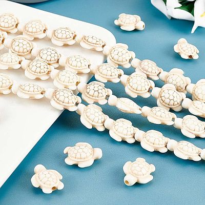 4 Strands Dyed Synthetic Turquoise Bead Strands G-NB0003-29-1