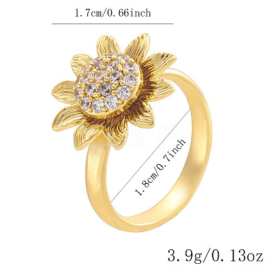 Brass Micro Pave Cubic Zirconia Rotating Cuff Open Rings WG7EBE6-03-1