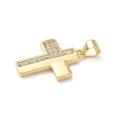 Brass Micro Pave Cubic Zirconia Pendants KK-D426-15C-G-1