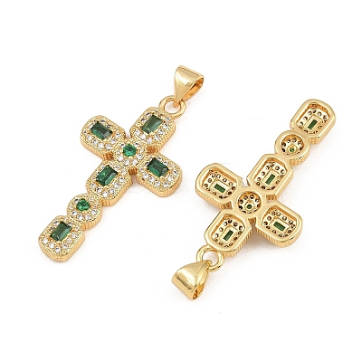 Brass Micro Pave Cubic Zirconia Pendants CU-CBADC6C-12G-01-1