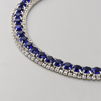 Alloy Rhinestone Necklace & Earrings & Bracelets Set for Women AJEW-WH0455-56-1