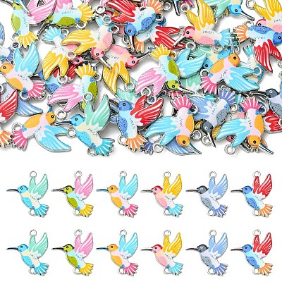 24Pcs 6 Colors Alloy Enamel Connector Charms FIND-YW0011-63-1