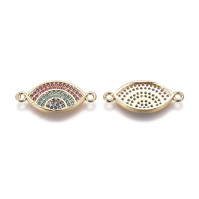 Brass Micro Pave Cubic Zirconia Links connectors ZIRC-K081-05G-1