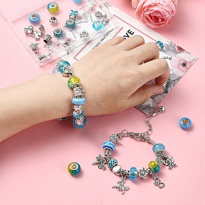 DIY Resin & Alloy & Polymer Clay Rhinestone European Beads Bracelets & Necklace Jewelry Making Kits DIY-YW0009-46-1