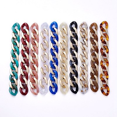 Handmade CCB Plastic Curb Chain AJEW-JB00678-1