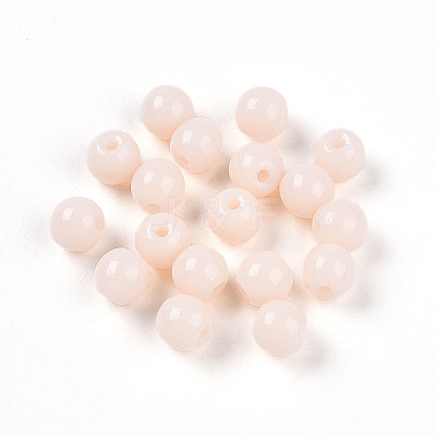 Opaque Solid Color Glass Beads GLAA-N007-4mm-A10-1