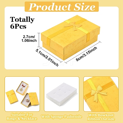 6Pcs Cardboard Jewelry Set Boxes CON-YW0001-70A-1