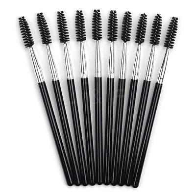 Artificial Fiber Disposable Eyebrow Brush with Plastic Handle MRMJ-PW0003-19-1
