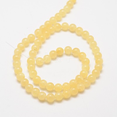 Natural Yellow Jade Bead Strands X-G-K121-01-6mm-1