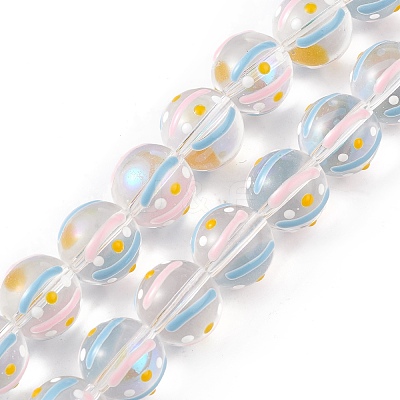 Transparent Glass Beads Strands LAMP-F029-01B-1