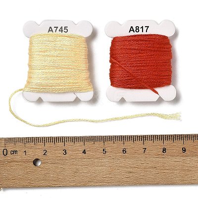 24 Cards 24 Colors 6-Ply Polyester Embroidery Floss OCOR-K006-C04-1