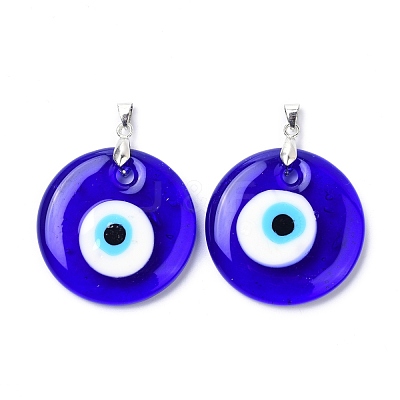 Handmade Evil Eye Lampwork Pendants LAMP-C001-02D-1