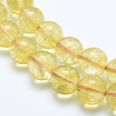 Natural Citrine Beads Strands G-E483-13-8mm-1
