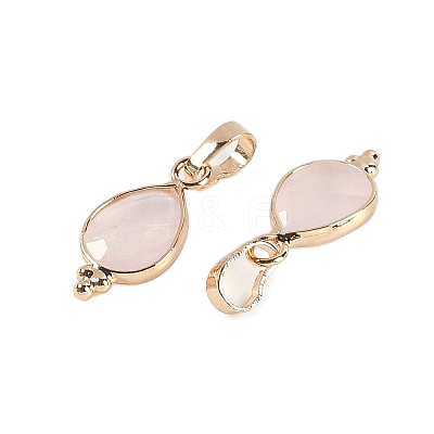 Natural Rose Quartz Faceted Pendans KK-L218-004G-03-1