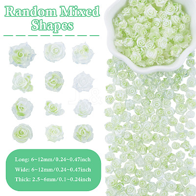 200Pcs Flower & Butterfly Resin Cabochons CRES-TA0001-89B-1