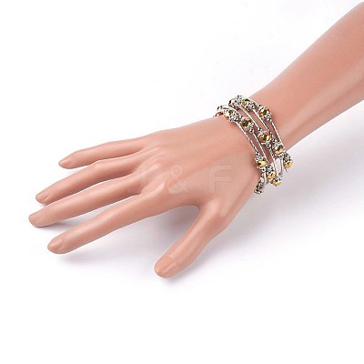 Electroplate Glass Wrap Bracelets BJEW-JB04018-02-1