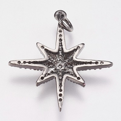 Brass Micro Pave Cubic Zirconia Pendants ZIRC-E145-52B-1