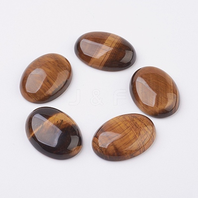 Natural Tiger Eye Flat Back Cabochons G-G741-18x25mm-01-1