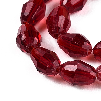 Transparent Glass Beads Strands EGLA-A037-T6x8mm-D10-1