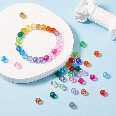 720Pcs 24 Colors Transparent Acrylic Beads MACR-CJ0001-17-1