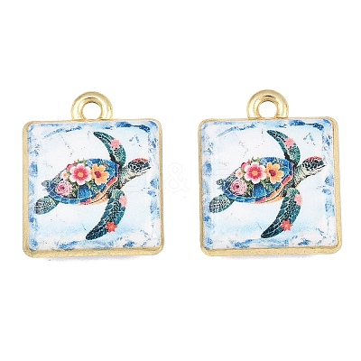 Ocean Theme Printed Alloy Pendants AL-CBA49CA-08F-1