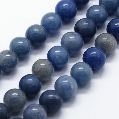 Dyed & Heated Natural Blue Aventurine Beads Strands G-I199-24-4mm-1
