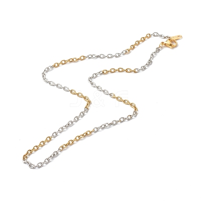 Two Tone 304 Stainless Steel Cable Chains Necklaces NJEW-JN03610-1
