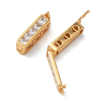 925 Sterling Silver Cubic Zirconia Twister Clasps STER-WH0007-28B-G-1