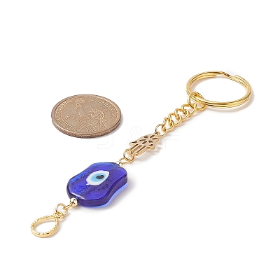 Evil Eye 201 Stainless Steel Hamsa Hand/Hand of Miriam Keychains KEYC-JKC00467-1